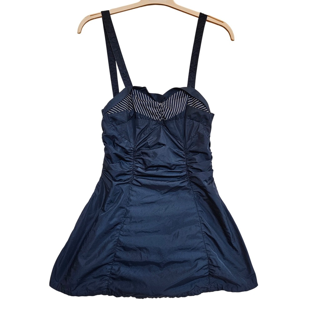 Vintage 1950s Sea Molds by Flexees Pinup Swim Dress Swimsuit 60s Navy size 36